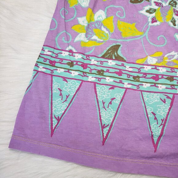 Whimsical Fairy Boho Multicolor Paisley floral strappy tank top LUCY SMALL - Picture 2 of 5